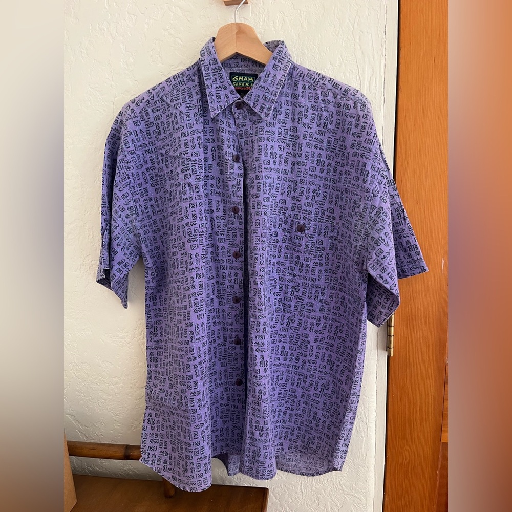 Vintage Shah Safari Button Down - short sleeve, purple